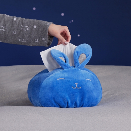兔子立體面紙套-寶石藍