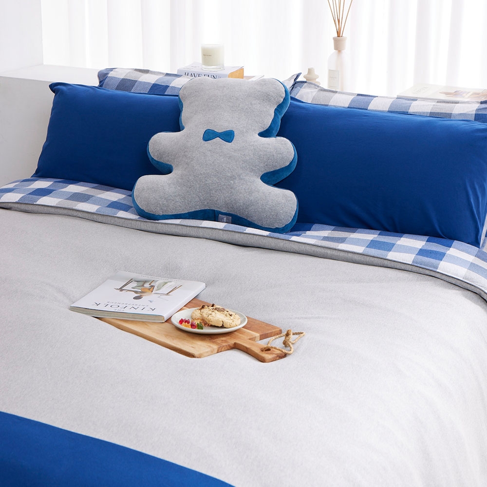 皇家熊 雙人被套+枕套三件組-深海藍產品圖
