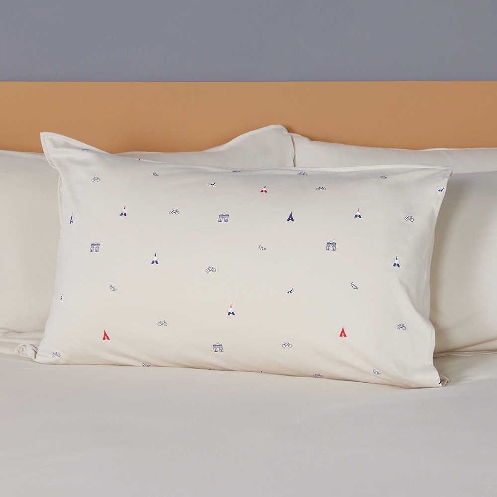 巴黎印花信封式枕套1入-奶霜杏產品圖